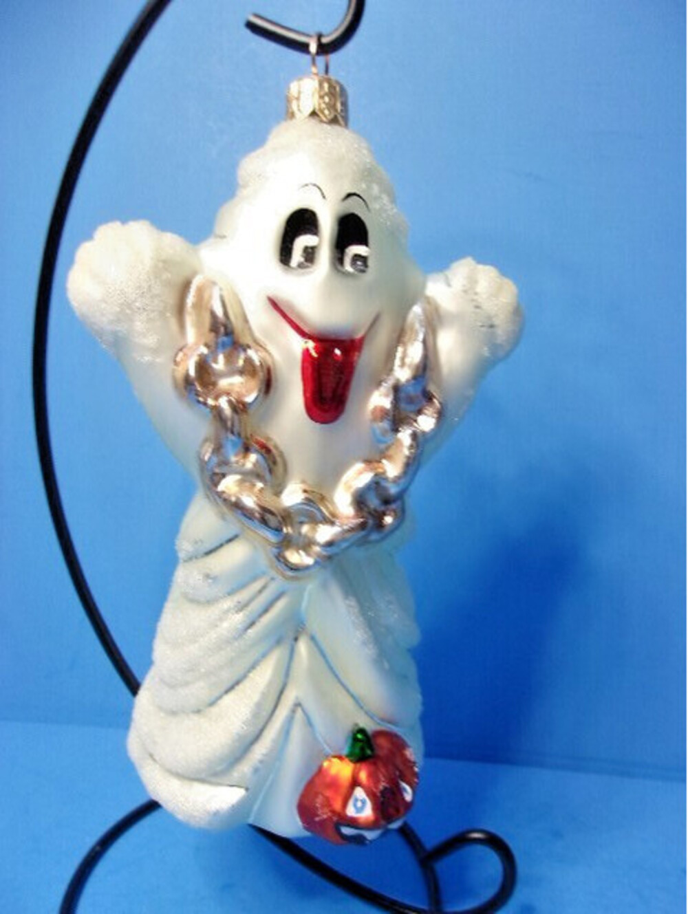 Christopher Radko BOO WHO? Glass Halloween Ornament Ghose in Chains 6" Vintage